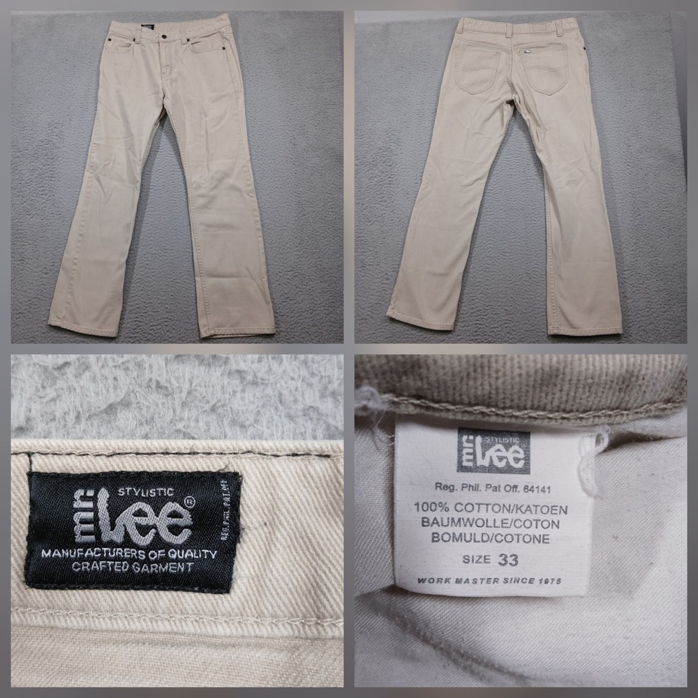 Mr. Lee Men's Pants 33 Tan‎ 100% Cotton Straight Leg